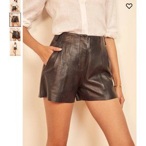 Elegant Black Leather Women Shorts